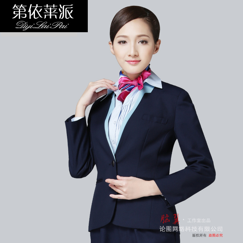 新款中國移動工作服女春秋長袖套裝移動營業廳製服女外套褲子襯衫批發・進口・工廠・代買・代購