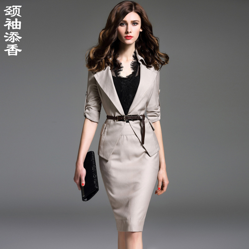 2016夏裝親款職業女裝套裝修身氣質外套+包臀半裙正裝女工廠,批發,進口,代購