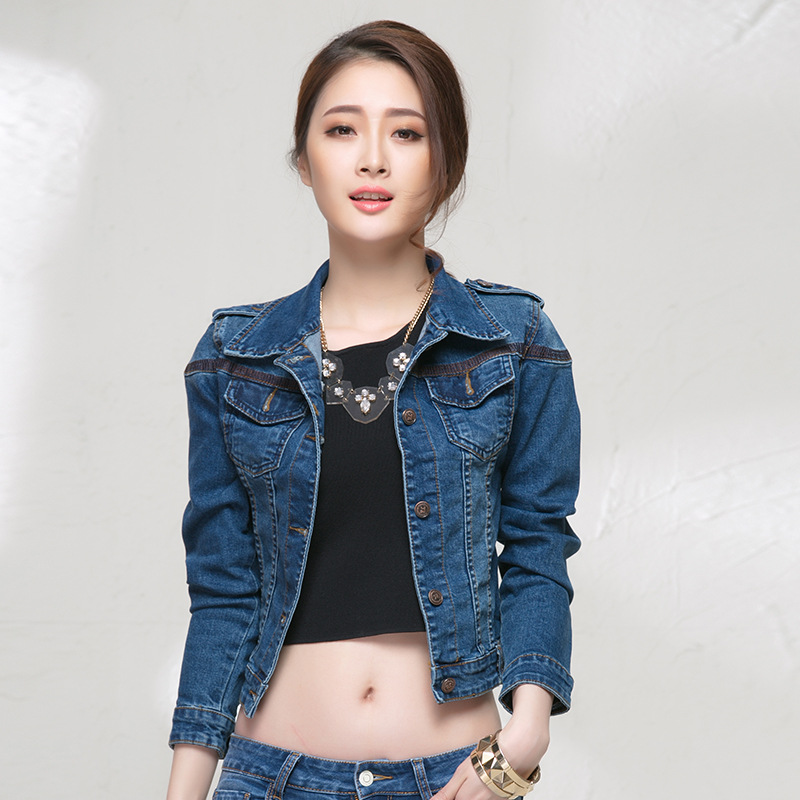 秋裝韓版百搭彈力修身牛仔小外套女短款夾克長袖春秋女裝工廠,批發,進口,代購