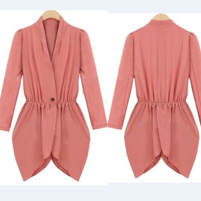 2015歐美風新款長袖收腰一粒扣女式外套 小西裝批發・進口・工廠・代買・代購