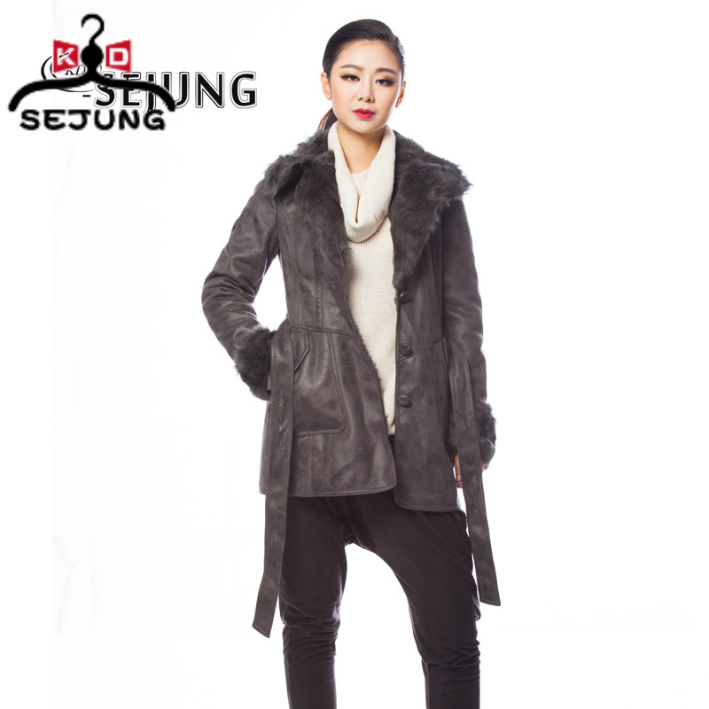 皮毛一體韓版女中長款外套修身顯瘦加厚保暖2016新版高端正品工廠,批發,進口,代購