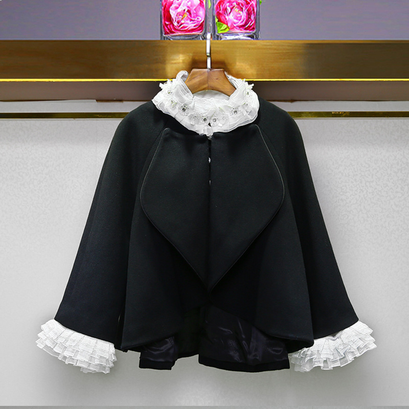 2016秋裝新款重工釘珠木耳邊小香風短款毛呢外套女I3465501工廠,批發,進口,代購