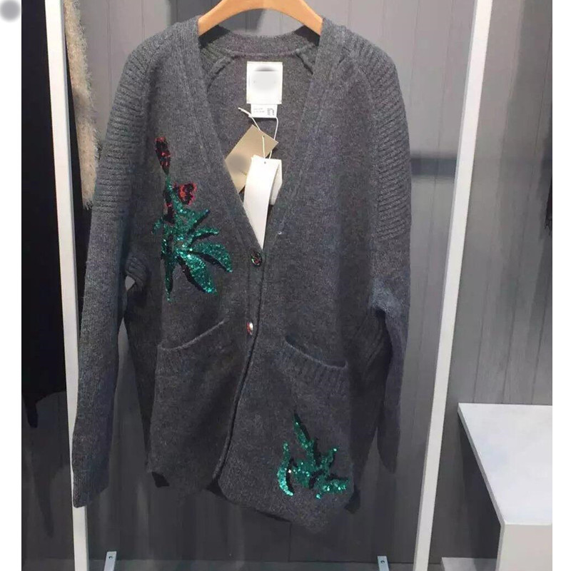 秋冬新款寬松中長款刺繡繡花女式開衫毛衣女針織衫HQKT722C  現貨批發・進口・工廠・代買・代購