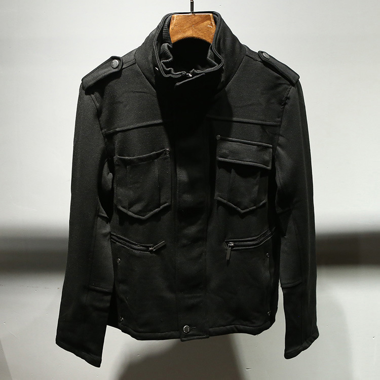 C6949 外貿男士多袋黑色夾克 男式潮流時尚外套 男款個性夾克工廠,批發,進口,代購