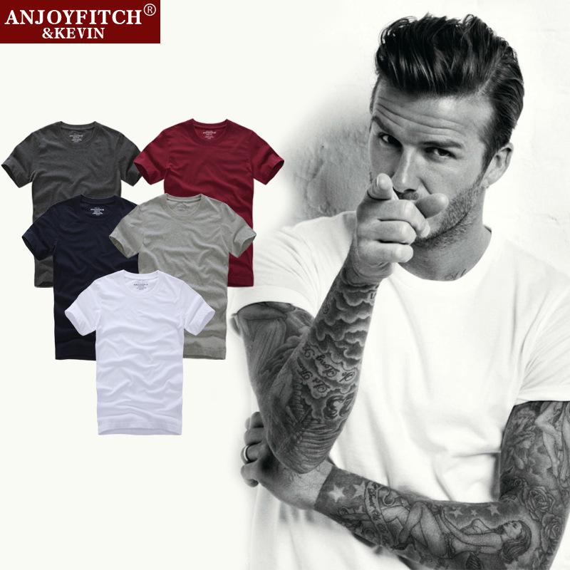 anjoyfitch&kevin2016夏裝爆款af 男式t恤純棉短袖純色空白微領t工廠,批發,進口,代購