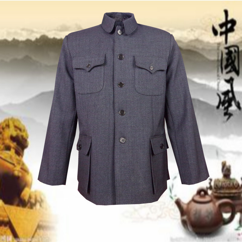 中山裝中老年男裝民族服飾老年外套中山服上衣灰色裝男老年爺爺裝工廠,批發,進口,代購