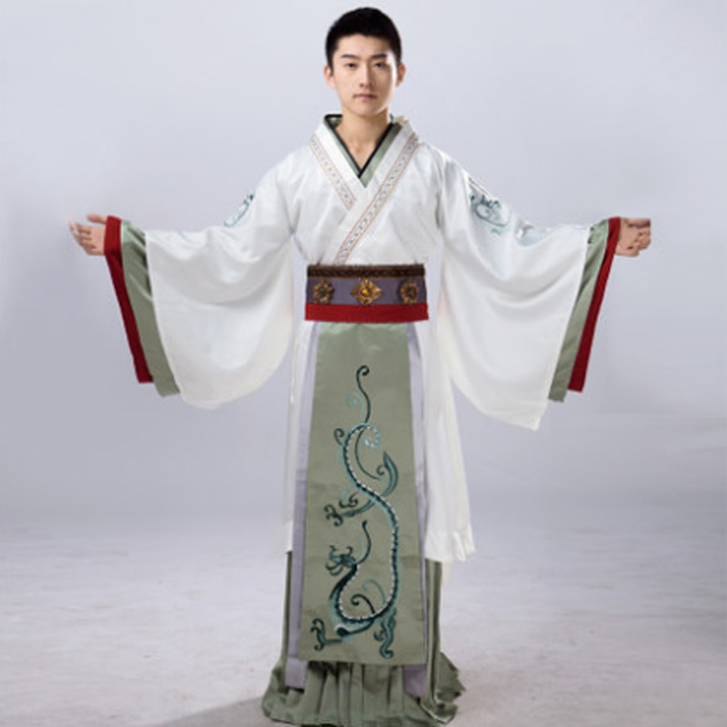 漢服男古裝古裝美人心計影視話劇男太子劉啟繡花繡龍青龍漢服演出批發・進口・工廠・代買・代購