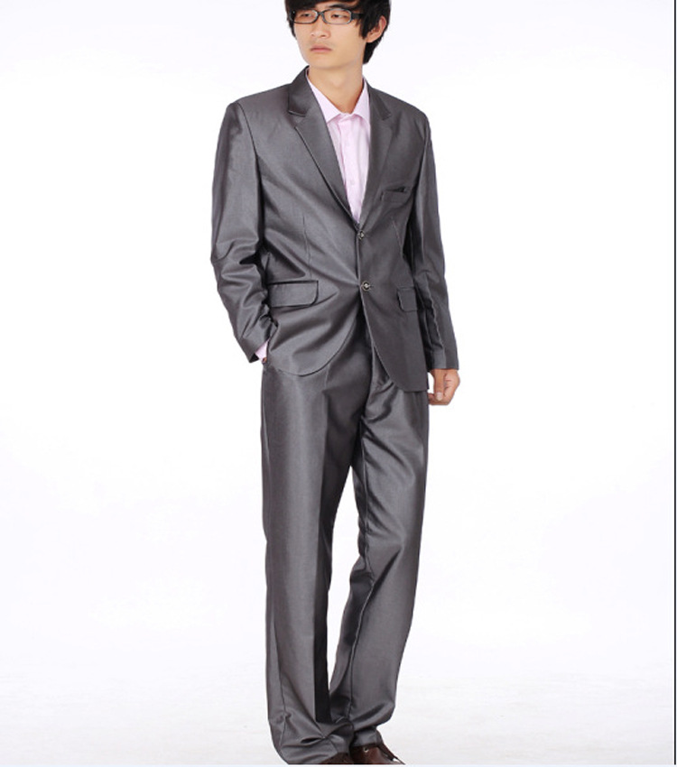 男式西服套裝 商務休閒西裝套裝職業正裝 婚禮銀灰色禮服批發・進口・工廠・代買・代購