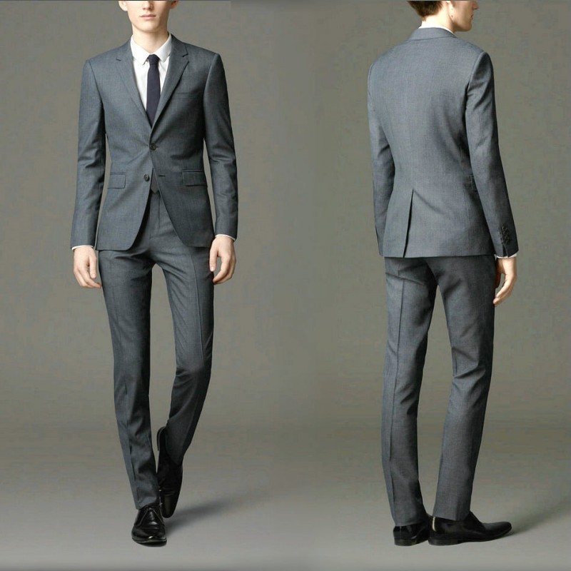 2016批發秋冬韓版男士西服套裝雙扣英倫深灰色修身職業商務正裝工廠,批發,進口,代購
