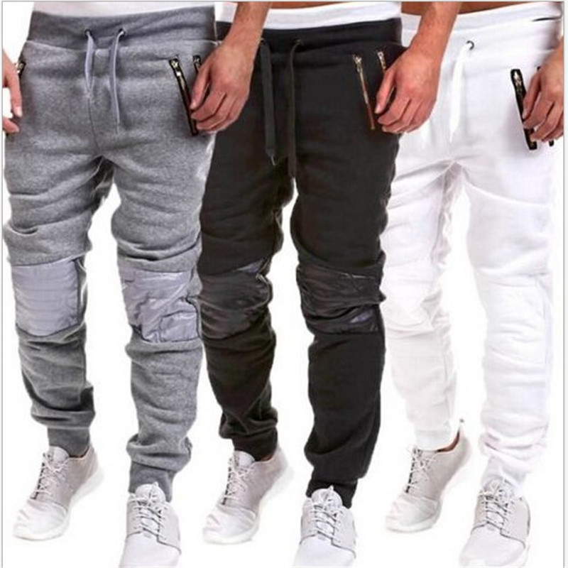 ebay專款男士修身個性運動褲 嘻哈健身男式時尚拉鏈拼接健身褲批發・進口・工廠・代買・代購