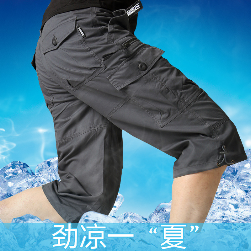2016新款男士多袋男褲夏季休閒褲男修身青年七分褲寬松潮流沙灘褲批發・進口・工廠・代買・代購