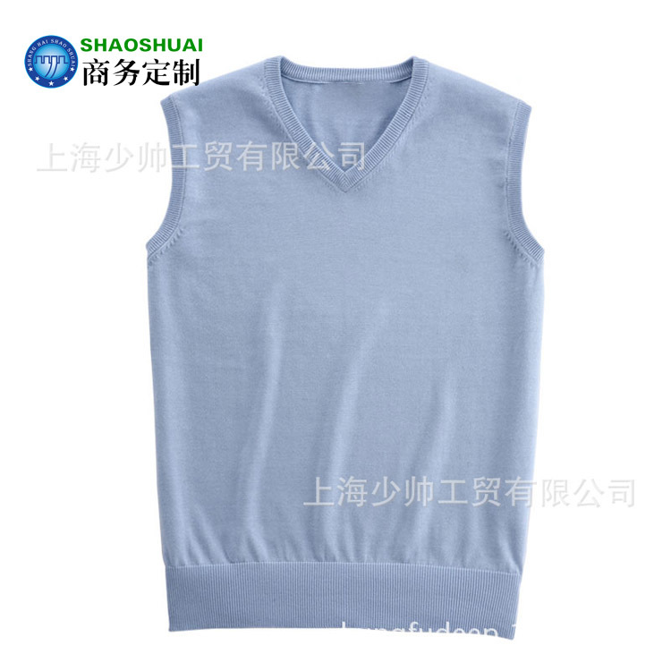上海廠傢專業定製V領羊毛防寒工作背心  羊毛衫背心來圖印刷LOGO批發・進口・工廠・代買・代購