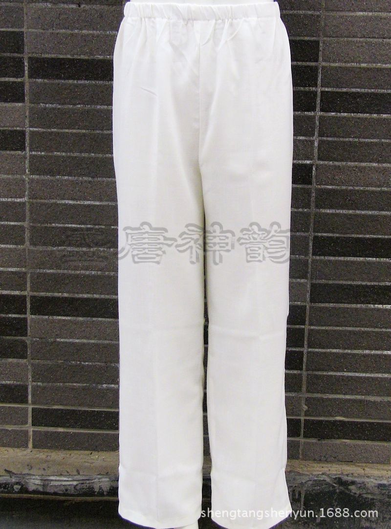 男士棉麻夏季薄款長褲 帶內兜 純色系--白色 北京唐裝專櫃工廠,批發,進口,代購