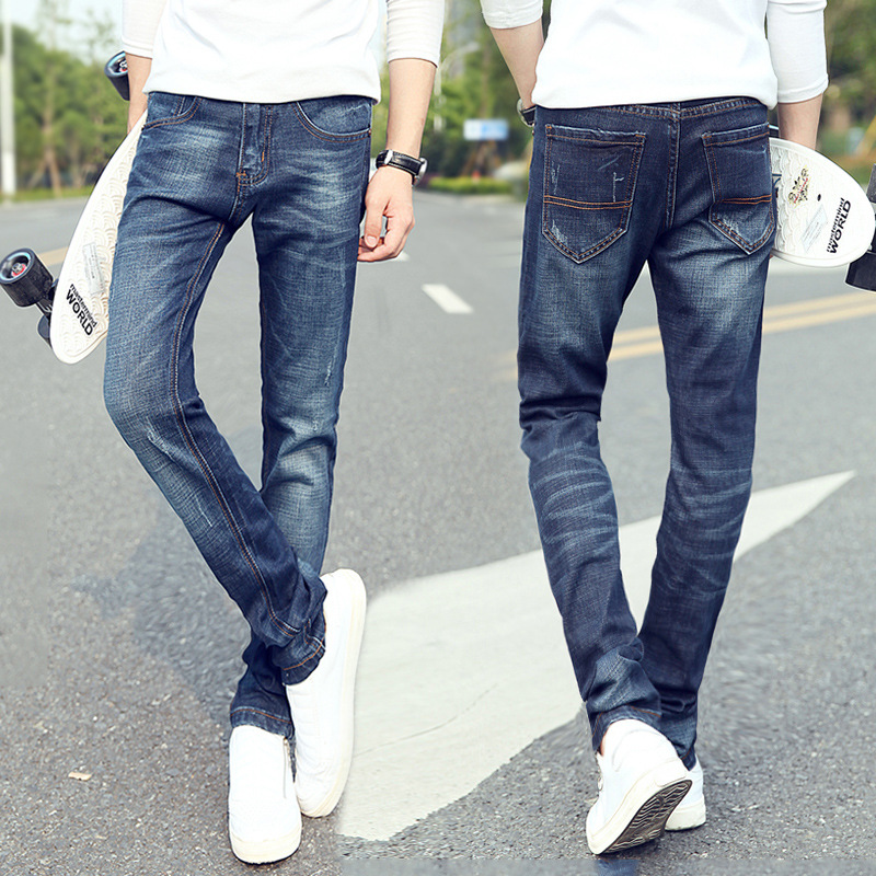 2016夏季男式牛仔褲薄款長褲青少年修身直筒褲高品質男裝一件代發批發・進口・工廠・代買・代購