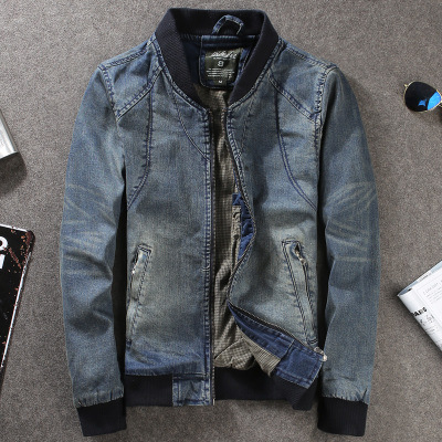 牛仔外套男冬季韓版棒球服青年加絨加厚衣潮工廠,批發,進口,代購