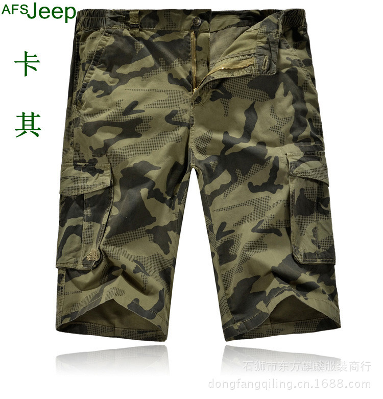 AJeep戰地吉普夏季迷彩多口袋褲 男士大碼寬松沙灘褲 七分褲潮工廠,批發,進口,代購