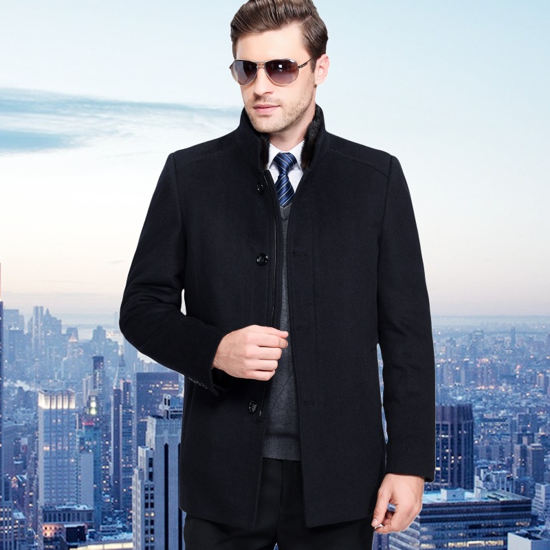 2016冬裝正品牌男式尼克服加厚立領羊絨外套中老年服裝批發工廠,批發,進口,代購