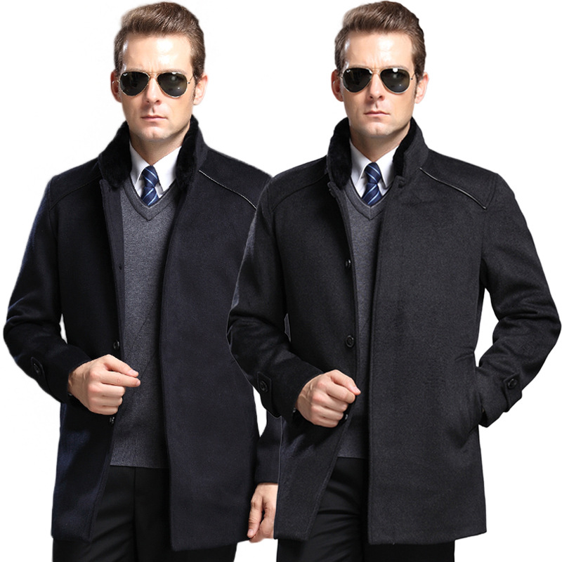 品牌男裝2016冬新款男士羊絨呢克 男式立毛領外套一件代發工廠,批發,進口,代購