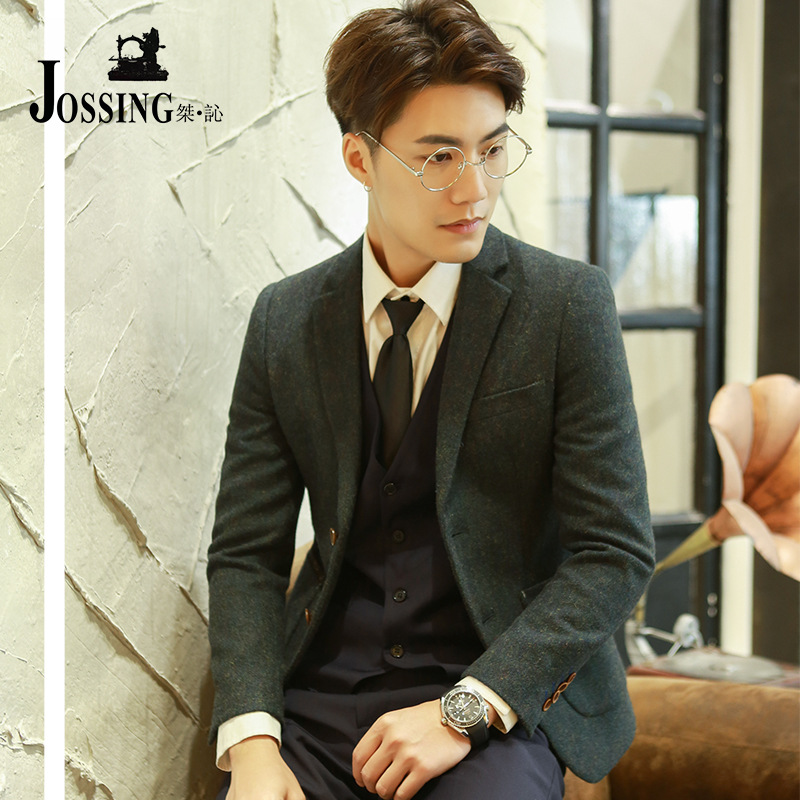JOSSING男裝2016冬季新款男式韓版休閒修身西服英倫時尚西裝外套批發・進口・工廠・代買・代購