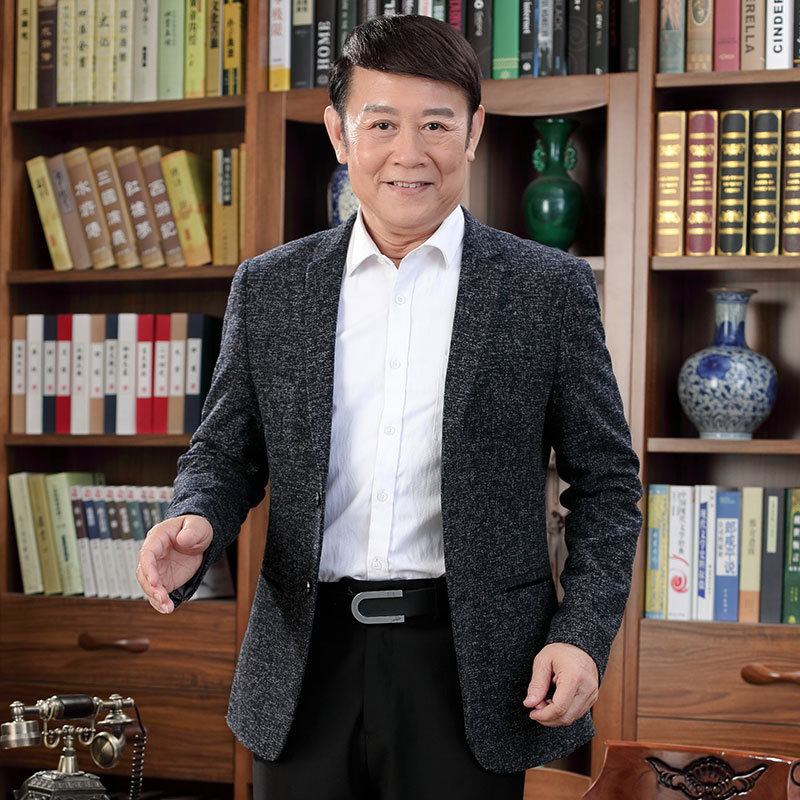 秋季中年男士西服上衣商務休閒格子單件中老年西裝大碼爸爸裝外套工廠,批發,進口,代購