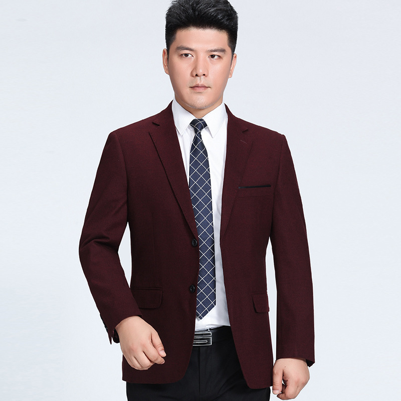 精品男裝羊毛西服 2016秋冬新款男士商務休閒酒紅色單西裝外套男批發・進口・工廠・代買・代購