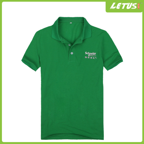 服裝工廠定做夏季男式短袖POLO翻領衫綠色繡花工服T恤廣告翻領衫工廠,批發,進口,代購