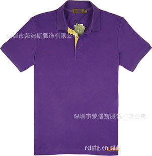 紫色門筒撞色翻領商務短袖polo衫 男定做工廠,批發,進口,代購