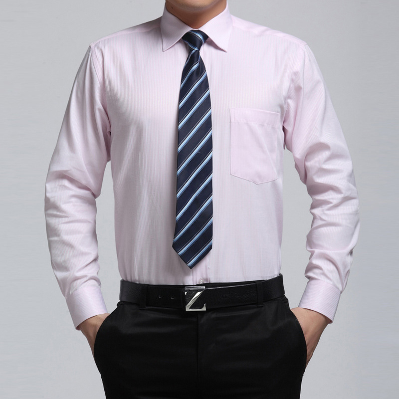 新款男士長袖襯衫 粉色暗紋婚禮商務襯衣高棉免燙 襯衫加工廠工廠,批發,進口,代購