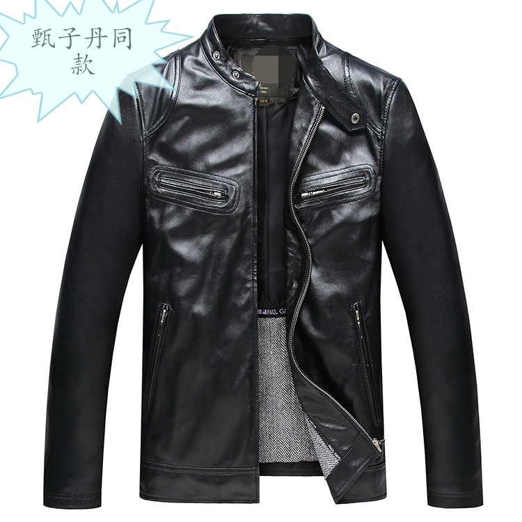真皮 皮衣 男士 外套 短款 修身 夾克飛行服工廠,批發,進口,代購
