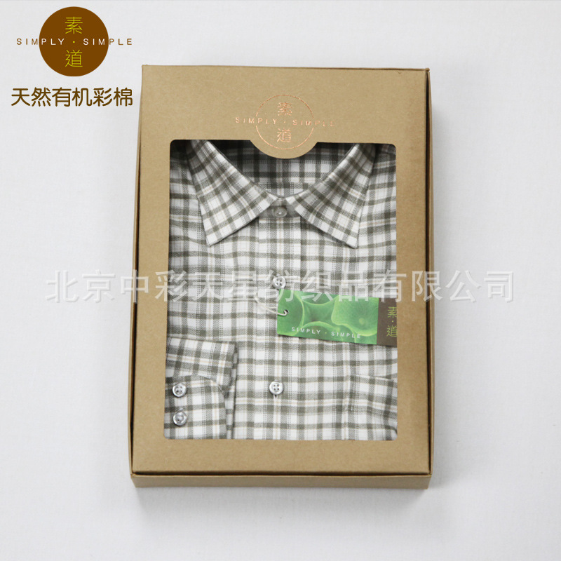 素道天然有機棉 有機彩棉男士襯衫 純棉襯衫法蘭格工廠,批發,進口,代購