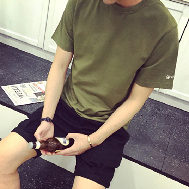 夏裝男士t恤 圓領純白短袖體恤韓版純棉衣服寬松男裝 純色打底衫批發・進口・工廠・代買・代購