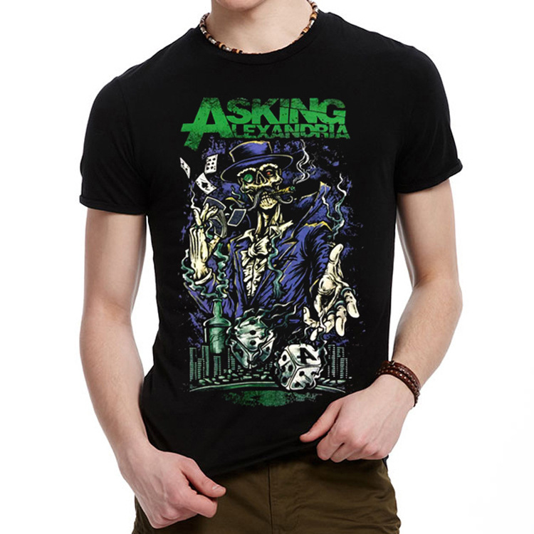 新款男士男裝春夏時尚3D短袖T恤Asking Alexandria英國金屬核樂團工廠,批發,進口,代購