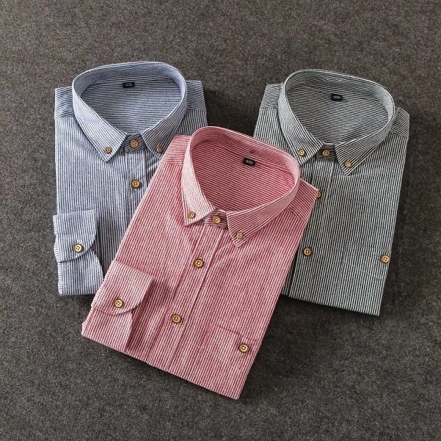 夏季新款 男士 全棉修身 條紋長袖襯衫 商務休閒男上衣工廠,批發,進口,代購