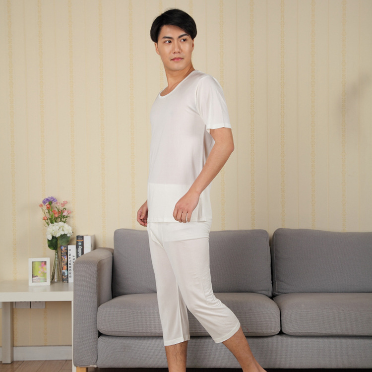 日本品牌hanamoli 真絲桑蠶絲男士短袖打底吸汗舒適健康工廠,批發,進口,代購