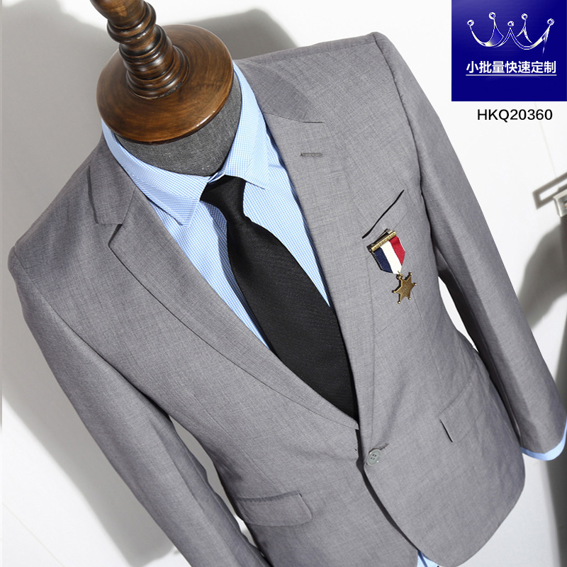 英倫條紋男西裝套裝定做 修身型商務紳士灰色business suit宴會批發・進口・工廠・代買・代購