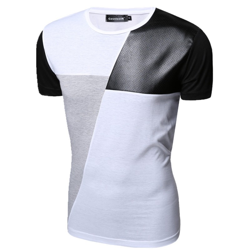 2016夏季新爆款系列拼色Ebay Wish貼皮男士半袖打底短袖T恤工廠,批發,進口,代購