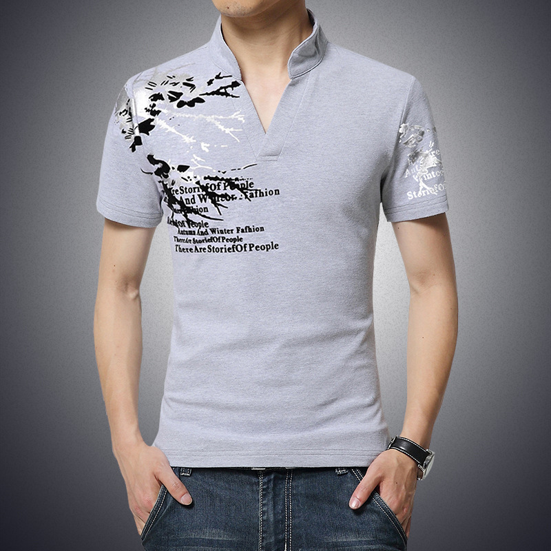 2015夏裝新款短袖男裝立領T恤印花polo衫加肥加大號體恤工廠,批發,進口,代購