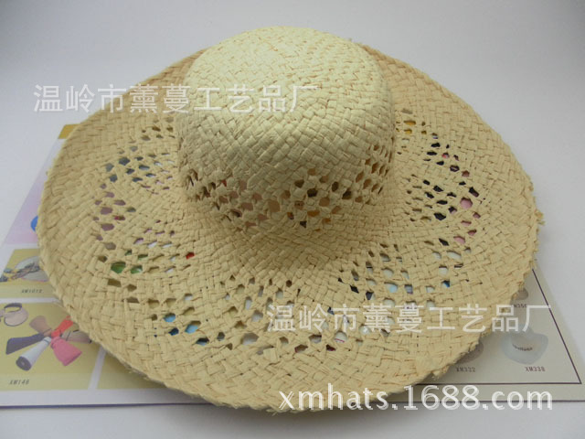 廠傢加工定做紙草材質草帽帽胚手編工藝品拉拉草帽坯帽子半成品批發・進口・工廠・代買・代購