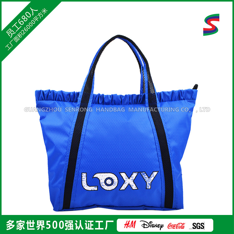 LOXY 廣州廠傢定製新款男士休閒防水折疊單肩手提藍色滌綸行李袋批發・進口・工廠・代買・代購