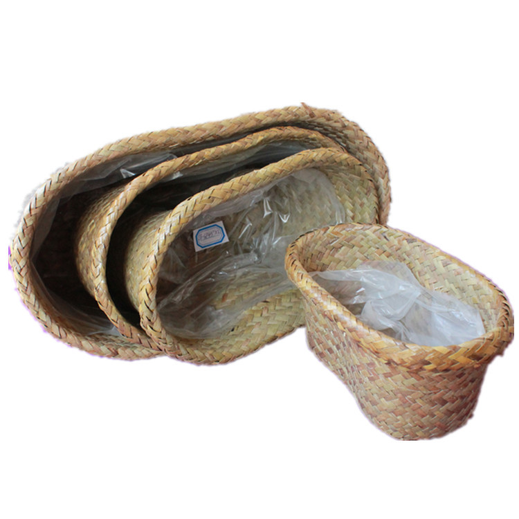 水草純手工編織花盆 花生形 不同規格 有膠袋內襯批發・進口・工廠・代買・代購