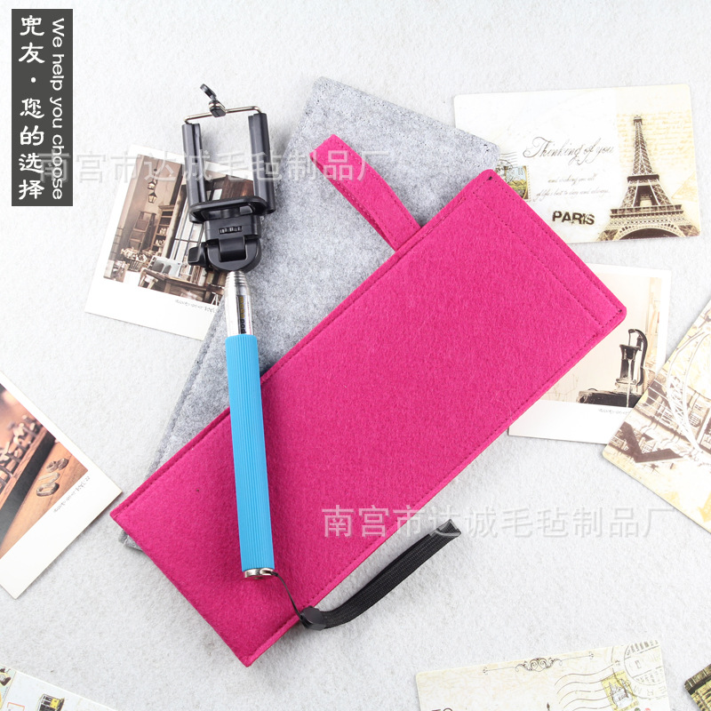 廠傢供應毛氈新品數位手機自拍桿保護袋毛氈自拍神器收納包批發・進口・工廠・代買・代購