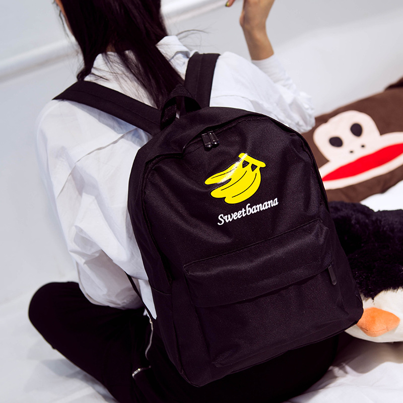 2016新款韓版潮流印花女中學生帆佈香蕉雙肩包學院風潮流書包批發批發・進口・工廠・代買・代購