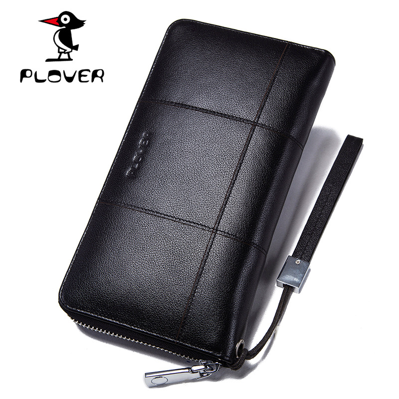 Plover專櫃正品新橫款真皮手抓包 男頭層牛皮拉鏈長錢包休閒手包批發・進口・工廠・代買・代購