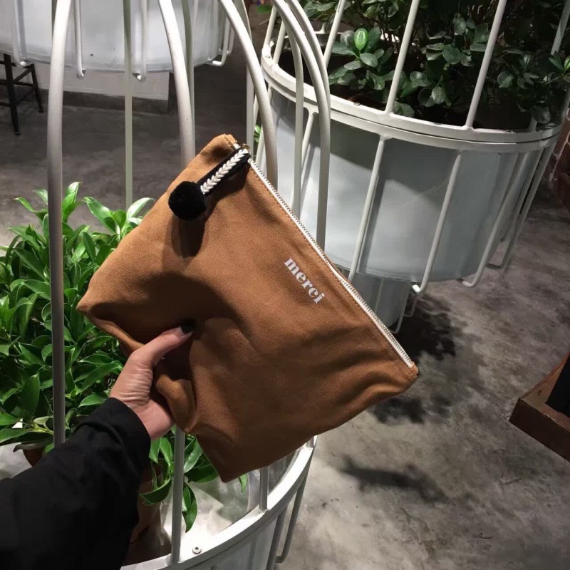 韓國東大門款簡約字母帆佈手拿包拉鏈化妝包百搭女包信封包批發・進口・工廠・代買・代購