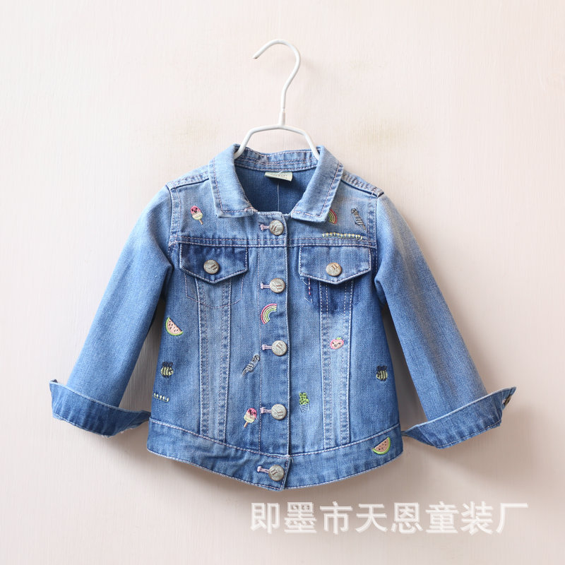 2016秋裝新款歐美童裝 女童牛仔外套上衣兒童寶寶牛仔衣外套工廠,批發,進口,代購