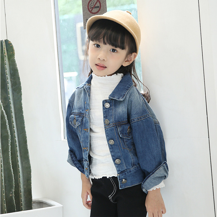 新品2016秋款童裝一件代發廠傢直銷韓版女童純色牛仔童外套批發工廠,批發,進口,代購