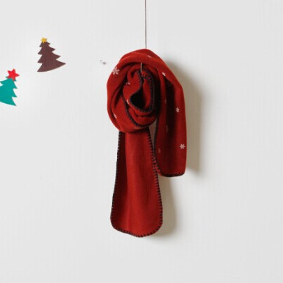 韓國兒童圍巾聖誕節滿印雪花圍巾加厚保暖搖粒絨圍脖時尚女童圍巾批發・進口・工廠・代買・代購
