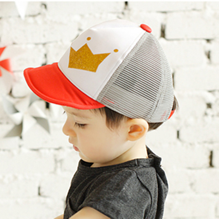 2016韓版夏款兒童皇冠網帽 男女寶寶棒球鴨舌帽子 HERO遮陽帽工廠,批發,進口,代購