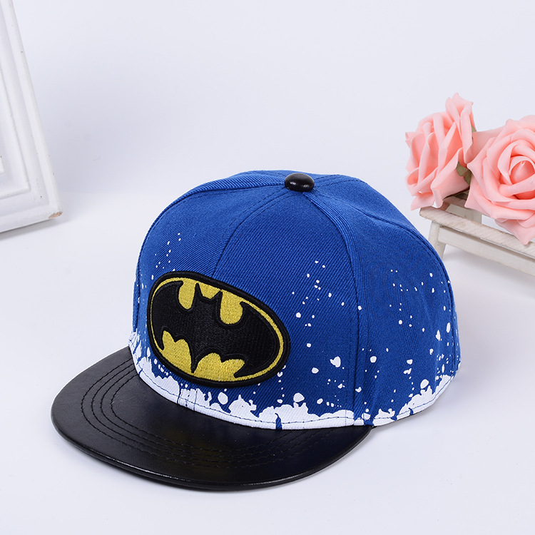 2016新款夏季兒童嘻哈帽男童蝙蝠俠動漫棒球帽韓國潮流街舞嘻哈帽工廠,批發,進口,代購