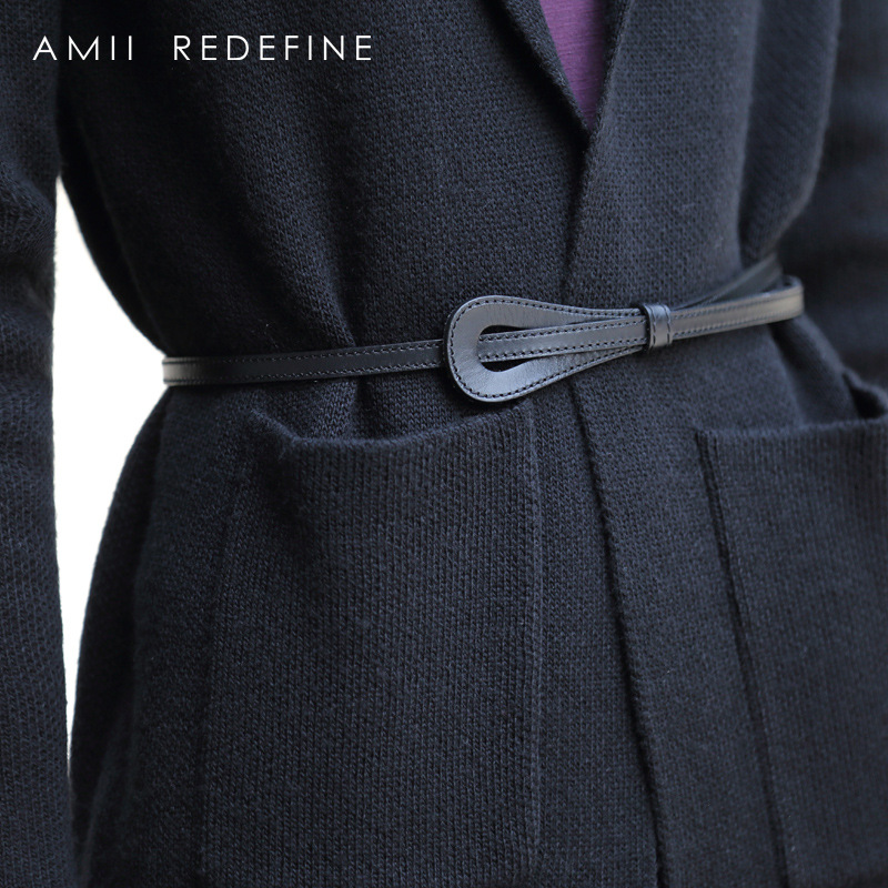 AmiiRedefine2016秋新文藝百搭環扣無孔頭層牛皮細皮帶女61612090工廠,批發,進口,代購